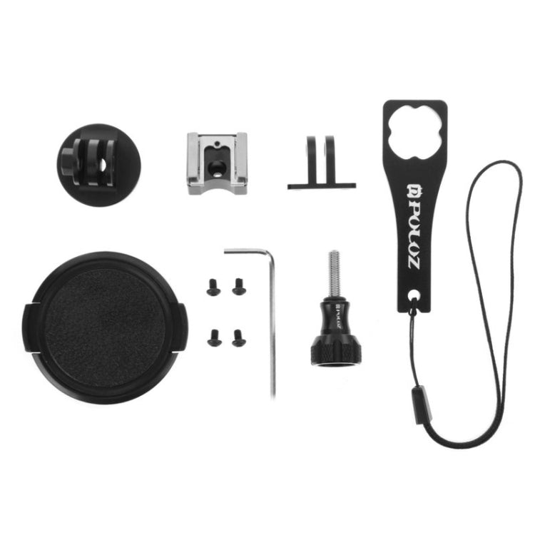 PULUZ Housing Shell CNC Aluminum Alloy Protective Cage Kit with Metal Wrench & Lens Cap & Screw & Tripod Adapter for GoPro HERO5 Session /HERO4 Session /HERO Session(Black) by PULUZ