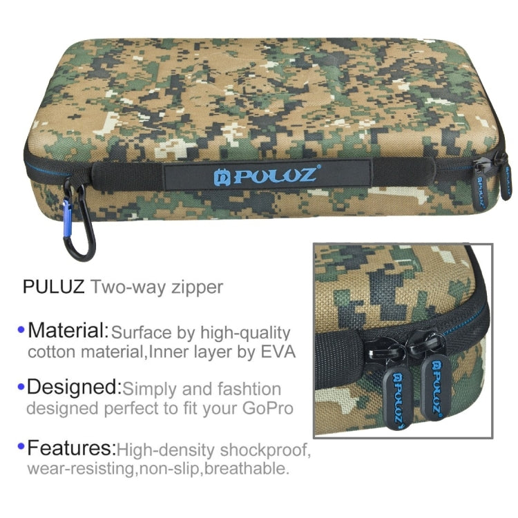 PULUZ Camouflage Pattern Waterproof Carrying and Travel Case for for GoPro, Insta360, DJI and Other Action Cameras Accessories, Large Size: 32cm x 22cm x 7cm by PULUZ