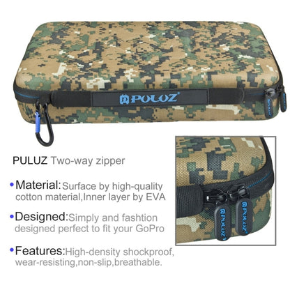 PULUZ Camouflage Pattern Waterproof Carrying and Travel Case for for GoPro, Insta360, DJI and Other Action Cameras Accessories, Large Size: 32cm x 22cm x 7cm by PULUZ