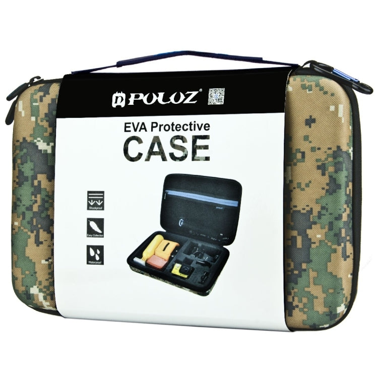 PULUZ Camouflage Pattern Waterproof Carrying and Travel Case for for GoPro, Insta360, DJI and Other Action Cameras Accessories, Large Size: 32cm x 22cm x 7cm by PULUZ