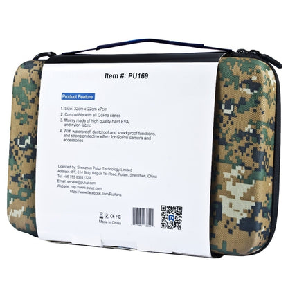 PULUZ Camouflage Pattern Waterproof Carrying and Travel Case for for GoPro, Insta360, DJI and Other Action Cameras Accessories, Large Size: 32cm x 22cm x 7cm by PULUZ