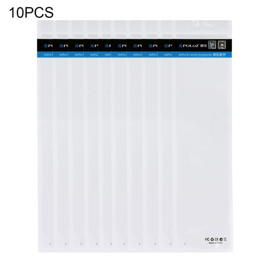 10 PCS PULUZ 34.5cm x 9cm Hang Hole Clear Front White Pearl Jewelry Zip Lock Packaging Bag(Size: S, Lengthened type)