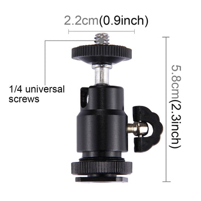 PULUZ Cold Shoe Tripod Head 1/4 inch Tripod Screw Head with Lock - Tripod Heads by PULUZ | Online Shopping UK | buy2fix