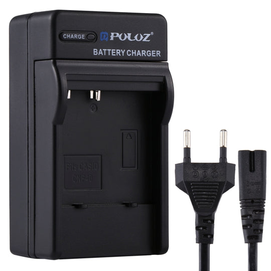 Chargeur de batterie PULUZ EU Plug avec câble pour batterie CASIO CNP40