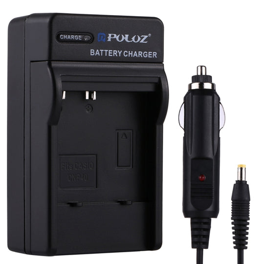 Chargeur de voiture de batterie d'appareil photo numérique PULUZ pour batterie CASIO CNP40