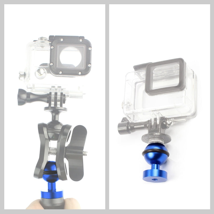 PULUZ CNC Aluminum Ball Head Adapter Mount for GoPro, Insta360, DJI and Other Action Cameras, Diameter: 2.5cm(Blue) by PULUZ
