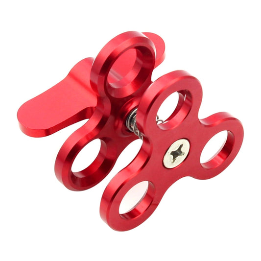 PULUZ Triple Ball Clamp Close Hole Diving Camera Bracket CNC Aluminum Spring Flashlight Clamp for Diving Underwater Photography System(Red) by PULUZ