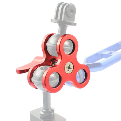 PULUZ Triple Ball Clamp Close Hole Diving Camera Bracket CNC Aluminum Spring Flashlight Clamp for Diving Underwater Photography System(Red) by PULUZ