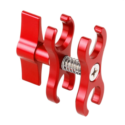 PULUZ Dual Ball Clamp Open Hole Diving Camera Bracket CNC Aluminum Spring Flashlight Clamp for Diving Underwater Photography System(Red) - Diving Accessories by PULUZ | Online Shopping UK | buy2fix