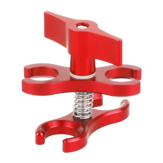 PULUZ Dual Ball Clamp Open Hole Diving Camera Bracket CNC Aluminum Spring Flashlight Clamp for Diving Underwater Photography System(Red) - Diving Accessories by PULUZ | Online Shopping UK | buy2fix