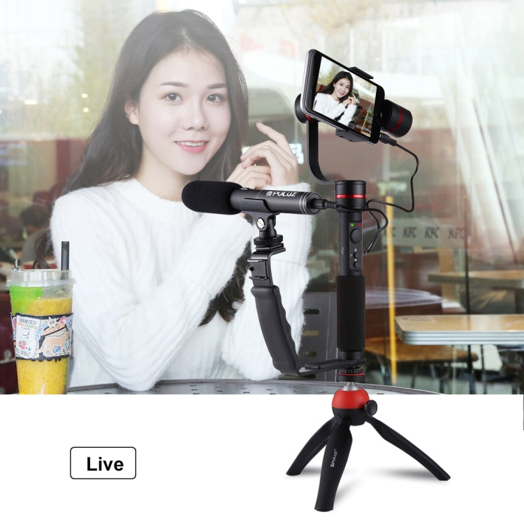 PULUZ L-Shape Bracket Handheld Grip Holder with Dual Side Cold Shoe Mounts for Video Light Flash, DSLR Camera - Hand Held Monopod by PULUZ | Online Shopping UK | buy2fix