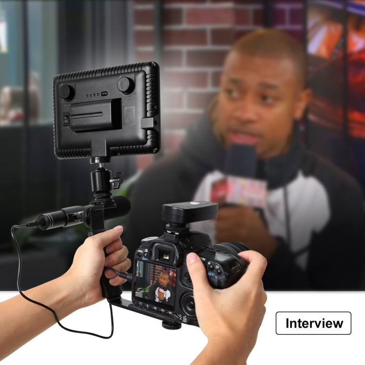 PULUZ L-Shape Bracket Handheld Grip Holder with Dual Side Cold Shoe Mounts for Video Light Flash, DSLR Camera - Hand Held Monopod by PULUZ | Online Shopping UK | buy2fix