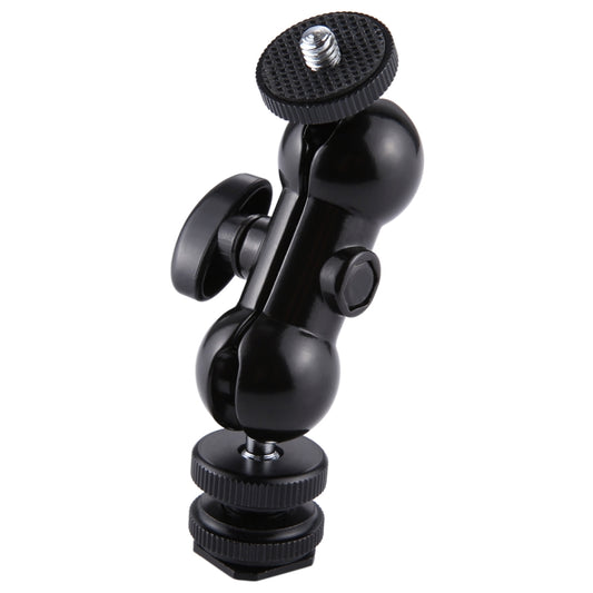 PULUZ Flash Hot Shoe Swivel Ball Head 1/4 inch Tripod Screw Magic Arm with Lock - Tripod Heads by PULUZ | Online Shopping UK | buy2fix