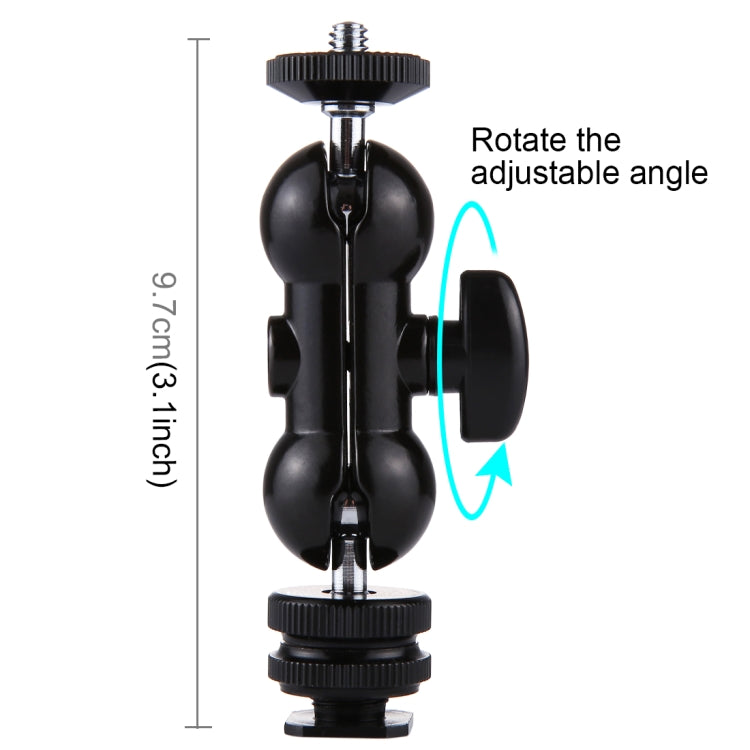 PULUZ Flash Hot Shoe Swivel Ball Head 1/4 inch Tripod Screw Magic Arm with Lock - Tripod Heads by PULUZ | Online Shopping UK | buy2fix