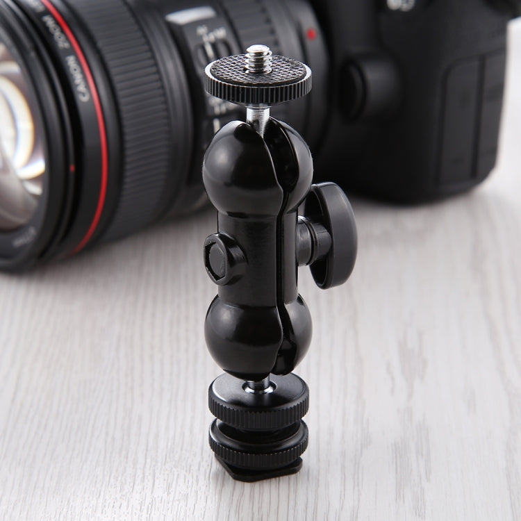 PULUZ Flash Hot Shoe Swivel Ball Head 1/4 inch Tripod Screw Magic Arm with Lock - Tripod Heads by PULUZ | Online Shopping UK | buy2fix