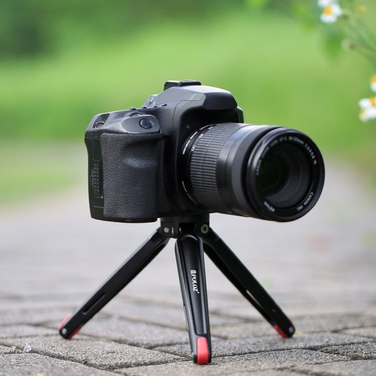 PULUZ Pocket Mini Metal Desktop Tripod Mount with 1/4 inch to 3/8 inch Thread Adapter Screw for DSLR & Digital Cameras, Adjustable Height: 4.5-15cm, Load: 20kg(Red) - Tripods by PULUZ | Online Shopping UK | buy2fix