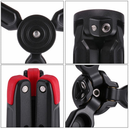 PULUZ Pocket Mini Metal Desktop Tripod Mount with 1/4 inch to 3/8 inch Thread Adapter Screw for DSLR & Digital Cameras, Adjustable Height: 4.5-15cm, Load: 20kg(Red) - Tripods by PULUZ | Online Shopping UK | buy2fix