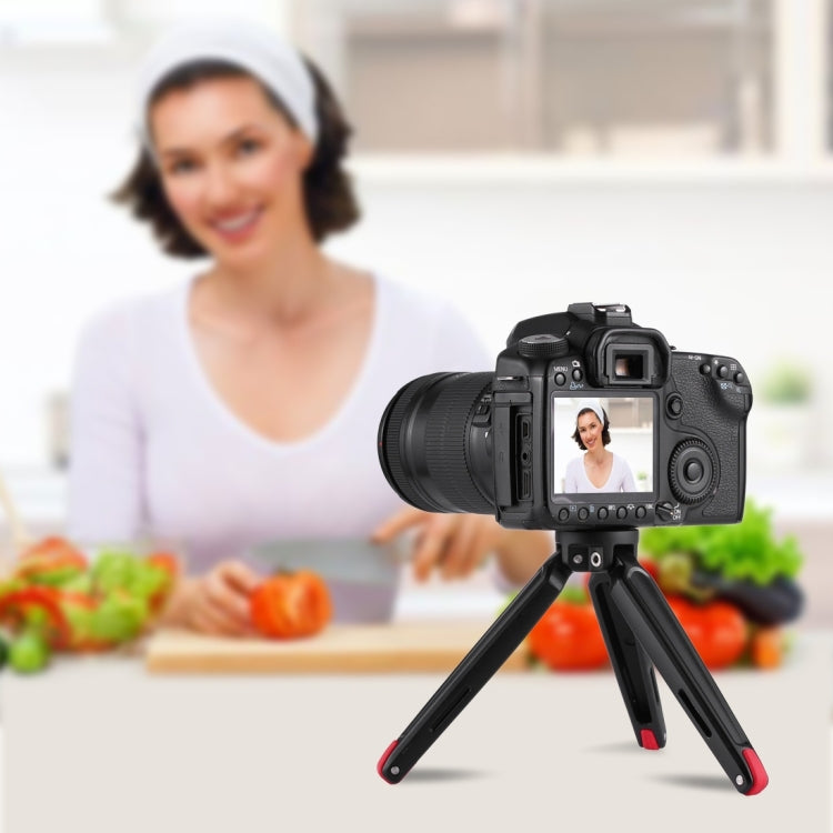 PULUZ Pocket Mini Metal Desktop Tripod Mount with 1/4 inch to 3/8 inch Thread Adapter Screw for DSLR & Digital Cameras, Adjustable Height: 4.5-15cm, Load: 20kg(Red) - Tripods by PULUZ | Online Shopping UK | buy2fix