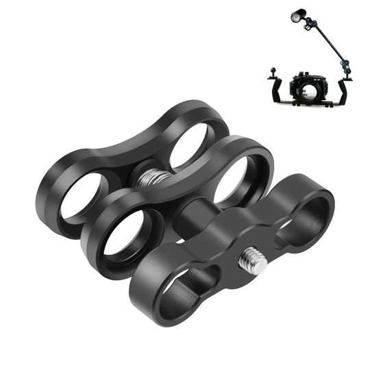 Pince double en alliage d'aluminium PULUZ pour système de bras sous-marin