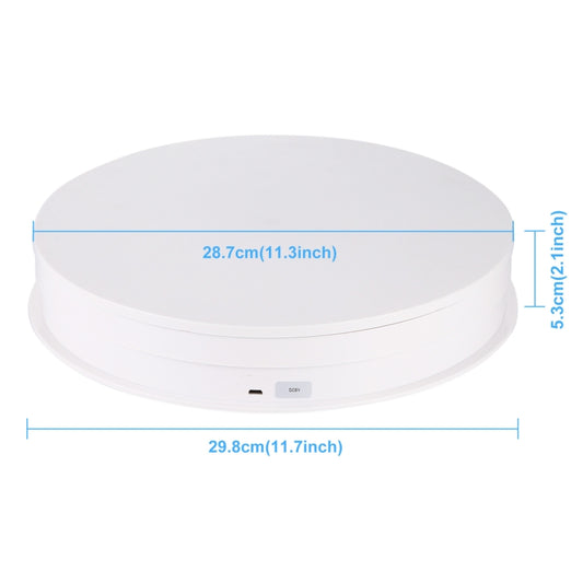 PULUZ 30cm USB Electric Rotating Turntable Display Stand Video Shooting Props Turntable for Photography, Load 10-20kg(White) -  by PULUZ | Online Shopping UK | buy2fix