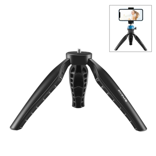 PULUZ Simple Mini ABS Desktop Tripod Mount with 1/4 inch Screw for DSLR & Digital Cameras, Working Height: 9cm(Black) - Tripods by PULUZ | Online Shopping UK | buy2fix