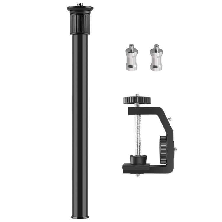PULUZ C Clamp Mount Light Stand Extension Central Shaft Rod Monopod Holder Kits, Rod Length: 33-60cm(Black) - Monopods by PULUZ | Online Shopping UK | buy2fix