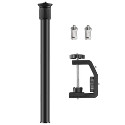 PULUZ C Clamp Mount Light Stand Extension Central Shaft Rod Monopod Holder Kits, Rod Length: 33-60cm(Black) - Monopods by PULUZ | Online Shopping UK | buy2fix