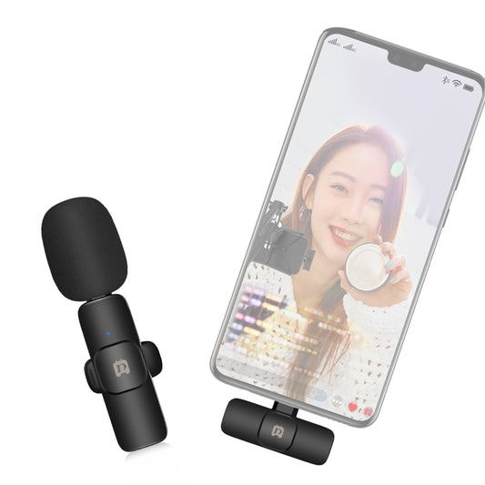 PULUZ Wireless Lavalier Noise Reduction Reverb Microphone for Type-C / USB-C Device, Support Phone Charging(Black) - Microphone by PULUZ | Online Shopping UK | buy2fix