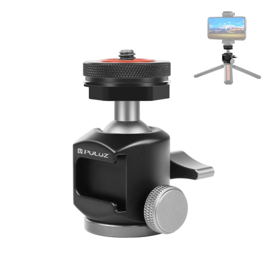 PULUZ Dual Cold Shoes Aluminum Alloy Tripod Ball Head Adapter (Black) - Tripod Heads by PULUZ | Online Shopping UK | buy2fix