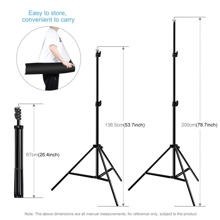 2 x 2m Photo Studio Background Support Stand Backdrop Crossbar Bracket(Black) - Support Stands by buy2fix | Online Shopping UK | buy2fix