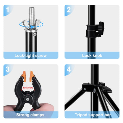 2 x 2m Photo Studio Background Support Stand Backdrop Crossbar Bracket(Black) - Support Stands by buy2fix | Online Shopping UK | buy2fix