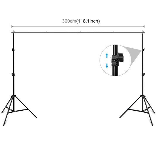 2 x 3m Photo Studio Background Support Stand Backdrop Crossbar Bracket(Black) - Support Stands by buy2fix | Online Shopping UK | buy2fix
