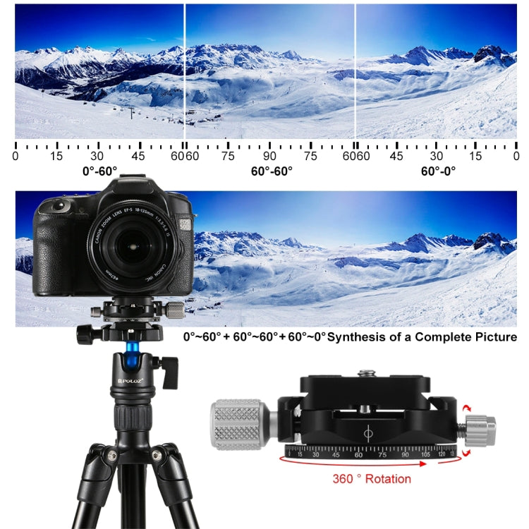 PULUZ Aluminum Alloy Quick Release Plate for Panoramic Head(Grey) - Quick Release Plate by PULUZ | Online Shopping UK | buy2fix