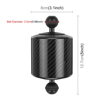 PULUZ 6.1 inch 15.5cm Length 80mm Diameter Dual Balls Carbon Fiber Floating Arm, Ball Diameter: 25mm, Buoyancy: 400g Phone by PULUZ