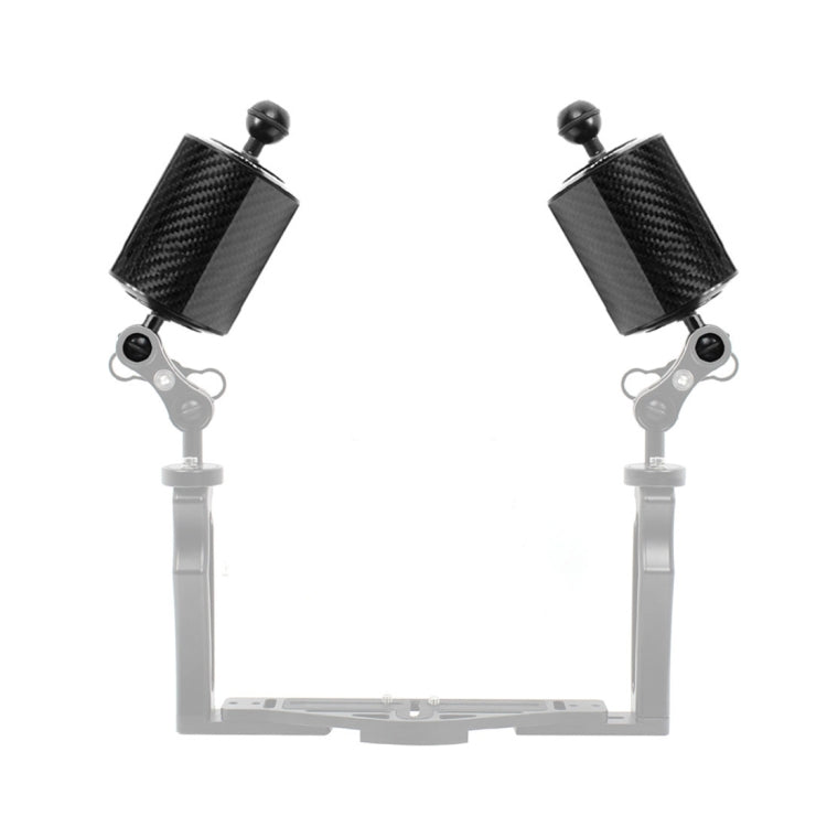 PULUZ 6.1 inch 15.5cm Length 80mm Diameter Dual Balls Carbon Fiber Floating Arm, Ball Diameter: 25mm, Buoyancy: 400g Phone by PULUZ