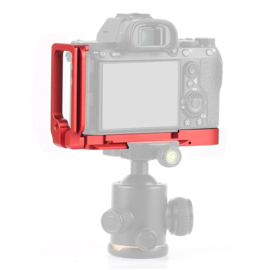 PULUZ 1/4 pouces prise de vue verticale support de base de support de plaque en L à dégagement rapide pour Sony A9 (ILCE-9) / A7 III/A7R III (rouge)