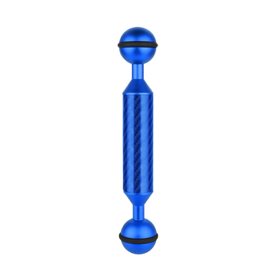 PULUZ 5 inch 13cm Length 20.8mm Diameter Dual Balls Carbon Fiber Floating Arm, Ball Diameter: 25mm(Blue) - Diving Accessories by PULUZ | Online Shopping UK | buy2fix