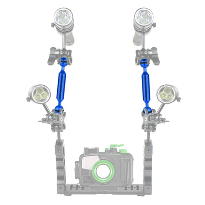 PULUZ 7 inch 18cm Length 20.8mm Diameter Dual Balls Carbon Fiber Floating Arm, Ball Diameter: 25mm(Blue) by PULUZ