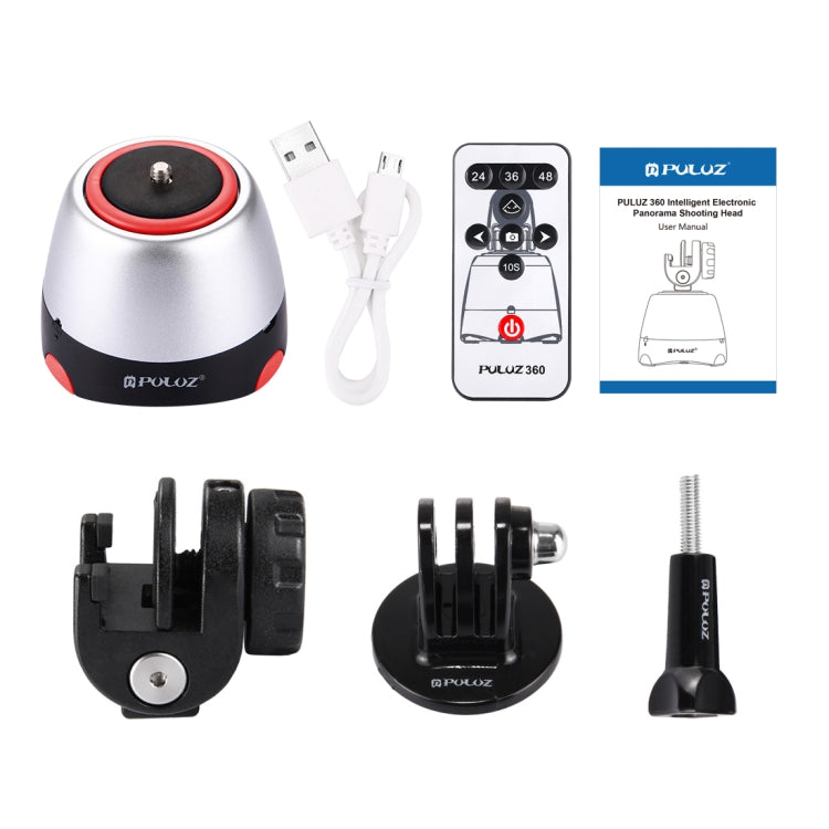 PULUZ Electronic 360 Degree Rotation Panoramic Head with Remote Controller for Smartphones, GoPro, DSLR Cameras(Red) - Tripod Heads by PULUZ | Online Shopping UK | buy2fix