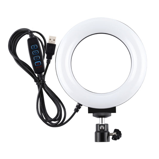 PULUZ 4.7 inch 12cm USB 3 Modes Dimmable LED Ring Selfie Beauty Vlogging Photography Video Lights with Tripod Ball Head(Black) - Ring Light by PULUZ | Online Shopping UK | buy2fix