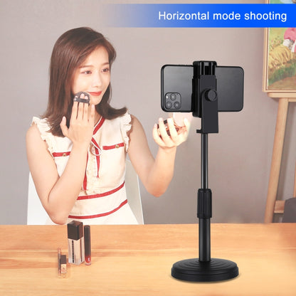 PULUZ Round Base Desktop Holder Mount with Phone Clamp, Adjustable Height: 15.5cm-25.5cm - Tripods by PULUZ | Online Shopping UK | buy2fix
