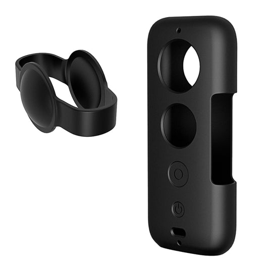 PULUZ Silicone Protective Case with Lens Cover for Insta360 ONE X(Black) - Case & Bags by PULUZ | Online Shopping UK | buy2fix