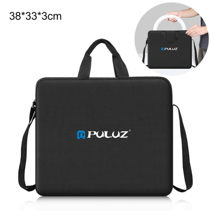 PULUZ 12 inch Ring LED Lights Portable Zipper Storage Bag Shoulder Handbags, Size: 38cm x 33cm x 3cm (Black) by PULUZ