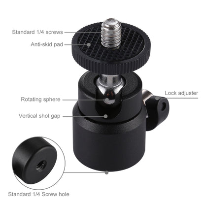 PULUZ 1/4 inch Screw Metal Tripod Ball Head Adapter with Lock - Tripod Heads by PULUZ | Online Shopping UK | buy2fix