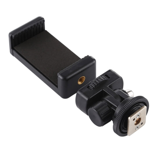 PULUZ 1/4 inch Screw Thread Cold Shoe Tripod Mount Adapter with Phone Clamp - Connection Mount by PULUZ | Online Shopping UK | buy2fix