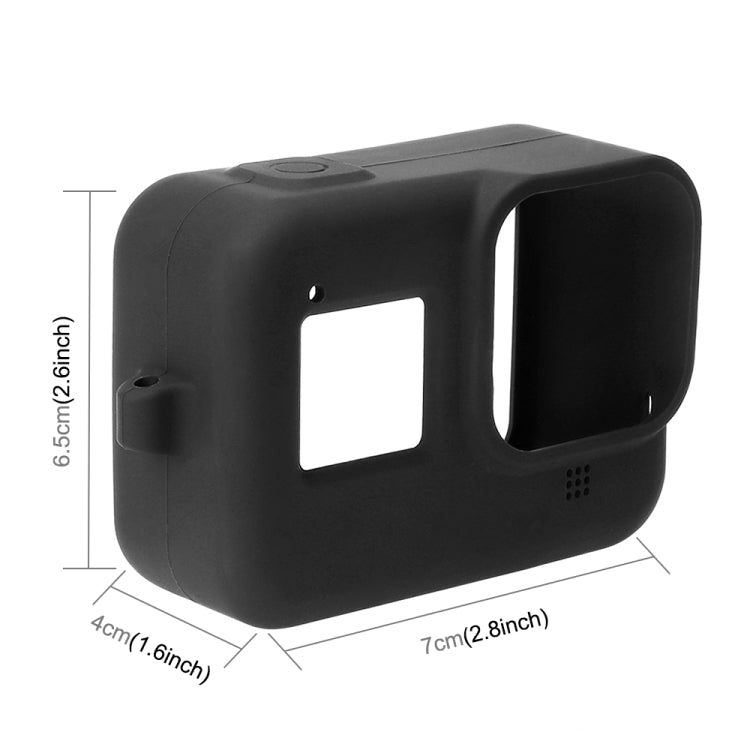 PULUZ Silicone Protective Case Cover with Wrist Strap for GoPro HERO8 Black(Black) by PULUZ