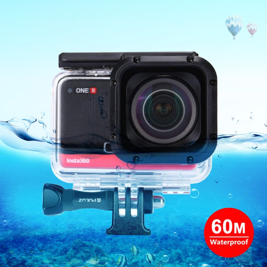 Boîtier de plongée sous-marine PULUZ 60 m boîtier de caméra étanche pour Insta360 ONE R 4K édition grand angle (Transparent)