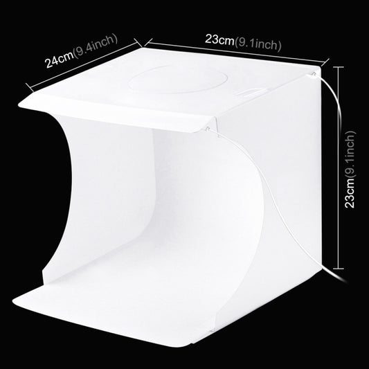 [RUS Warehouse] PULUZ 20cm Include 2 LED Panels Folding Portable 1100LM Light Photo Lighting Studio Shooting Tent Box Kit with 6 Colors Backdrops (Black, White, Yellow, Red, Green, Blue), Unfold Size: 24cm x 23cm x 23cm -  by PULUZ | Online Shopping UK | buy2fix