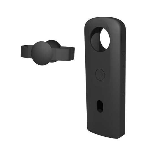 PULUZ Silicone Protective Case with Lens Cover for Ricoh Theta SC2 360 Panoramic Camera(Black) - Silicone Cases by PULUZ | Online Shopping UK | buy2fix