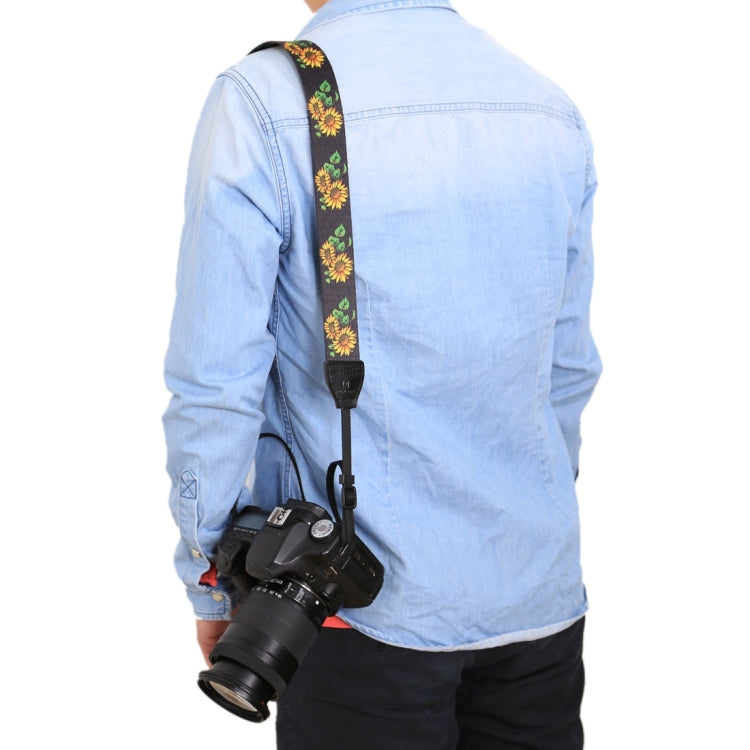 PULUZ Retro Ethnic Style Multi-color Series Sunflower Shoulder Neck Strap Camera Strap for SLR / DSLR Cameras - Camera Strap by PULUZ | Online Shopping UK | buy2fix